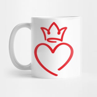 Cute Crown on Heart, Love heart Mug